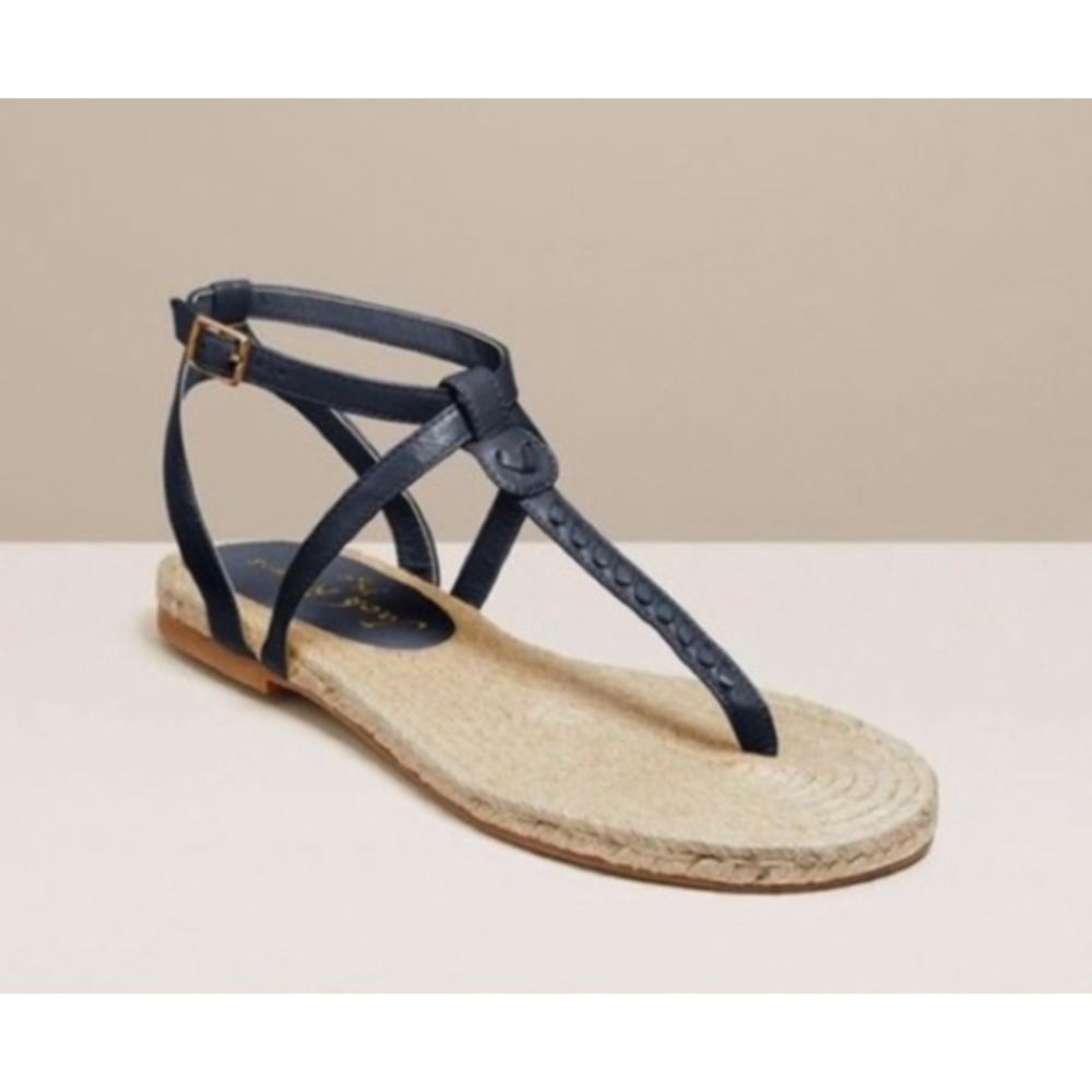 Jack Rogers Evie Navy Braided Rope Sole Sandals 9 NWT